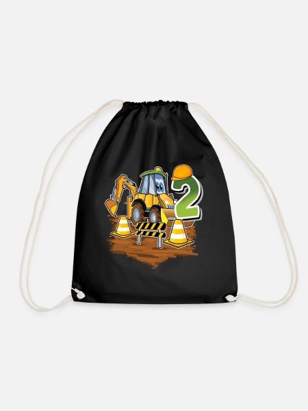 2 Bagger 2. Geburtstag - Turnbeutel - Schwarz