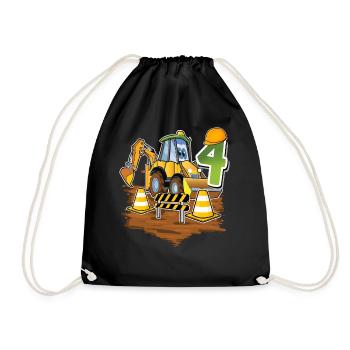 4e anniversaire des 4 excavateurs - Sac de sport léger - noir - Devant