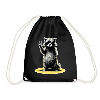 Paix des ratons laveurs - Sac de sport léger - noir - Devant