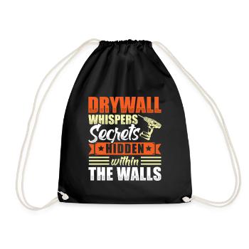 Drywall Drywall Builder Drywall Fitter - Drawstring Bag - black - Front