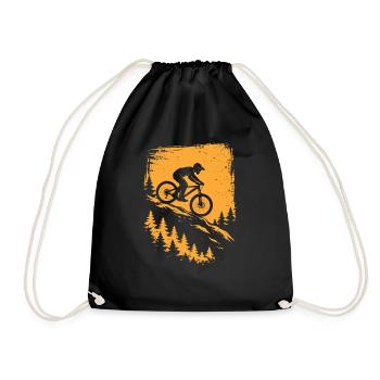 Mountainbike Downhill – Trail Biker Design - Turnbeutel - Schwarz - Vorne
