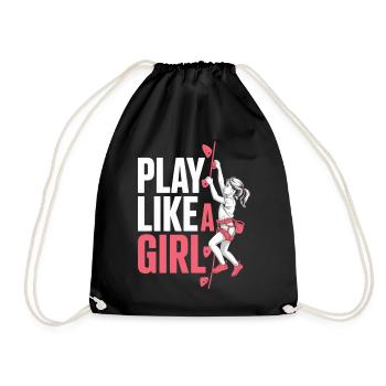Joue comme une fille Chemise escalade Sports féminins - Sac de sport léger - noir - Devant