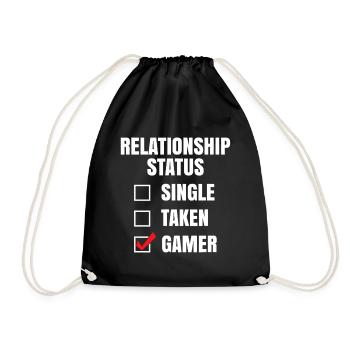 Beziehungsstatus: Gamer - Turnbeutel - Schwarz - Vorne
