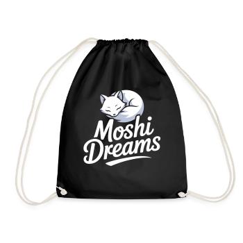 Moshi Dreams Cat Shirt Cute Sleeping Cats - Drawstring Bag - black - Front