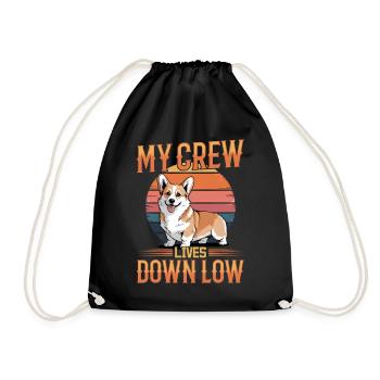 Corgi de race de chien drôle - Sac de sport léger - noir - Devant
