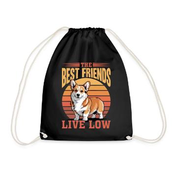 Corgi de race de chien drôle - Sac de sport léger - noir - Devant