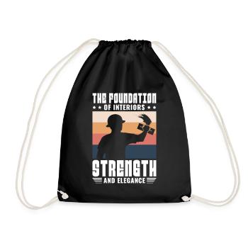 Drywall Drywall Builder Drywall Fitter - Drawstring Bag - black - Front