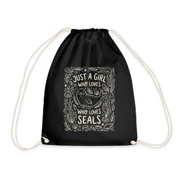 Motif La fille adore les phoques - Sac de sport léger - noir - Devant