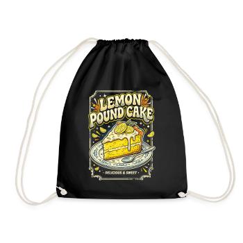Lemon pound cake illustration - Drawstring Bag - black - Front