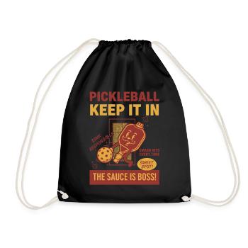 Pickleball Halt es in Lustiger Liebe Pickleball - Turnbeutel - Schwarz - Vorne