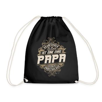Kranführer Papa - Turnbeutel - Schwarz - Vorne