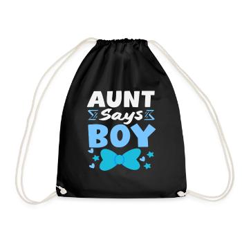 Tante Sagt Junge Gender Reveal Party - Turnbeutel - Schwarz - Vorne
