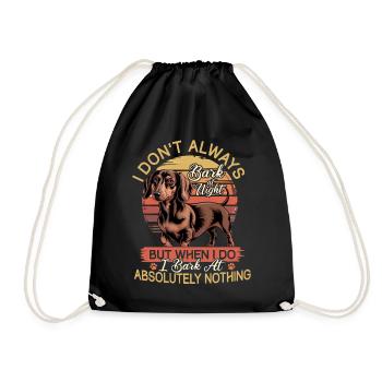 Funny Dog Breed Dachshund - Drawstring Bag - black - Front