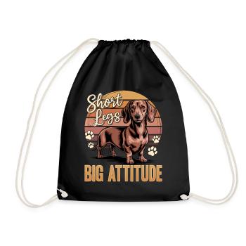 Teckel de race de chien drôle - Sac de sport léger - noir - Devant