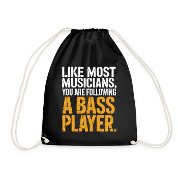 Bassist Following A Bass Player Band Bassspieler - Turnbeutel - Schwarz - Vorne