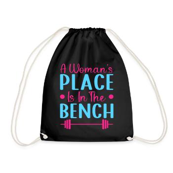 Bench Fitness Motivation Bodybuilder Woman’s Place - Sac de sport léger - noir - Devant