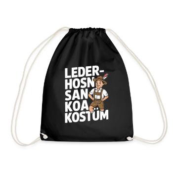 Lederhosen Kostüm Karikatur - Turnbeutel - Schwarz - Vorne