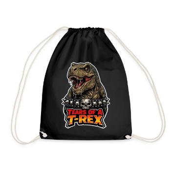 Emo Dinosaur, Sad Dino, Emotional - Drawstring Bag - black - Front