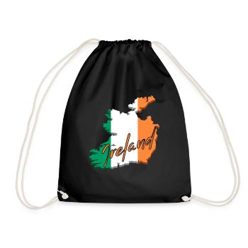 Carte avec le drapeau de l’Irlande, j’adore l’Irlande - Sac de sport léger - noir - Devant