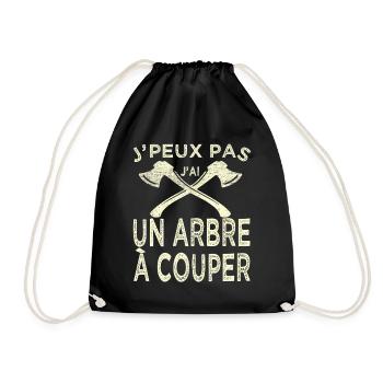 Humour Bûcheron Jpeux Pas Arbre à Couper - Sac de sport léger - noir - Devant