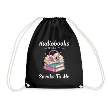 Hörbuch Fans Lesen Mit Ohren Lustiges Geschenk - Turnbeutel - Schwarz - Vorne