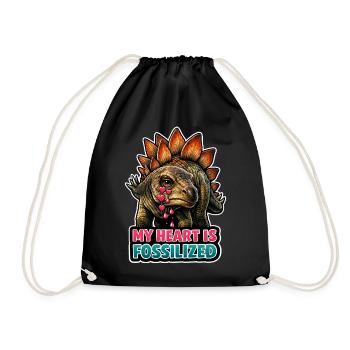 Emo Dinosaur, Sad Dino, Emotional - Drawstring Bag - black - Front