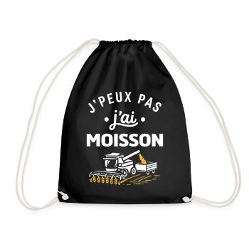 J’peux pas j’ai moisson – motif agricole - Sac de sport léger - noir - Devant