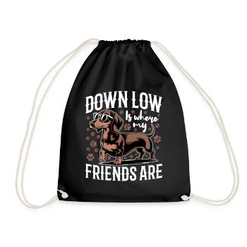 Teckel de race de chien drôle - Sac de sport léger - noir - Devant