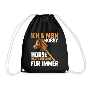 Steckenpferd Hobbyhorse Hobby Horsing - Turnbeutel - Schwarz - Vorne