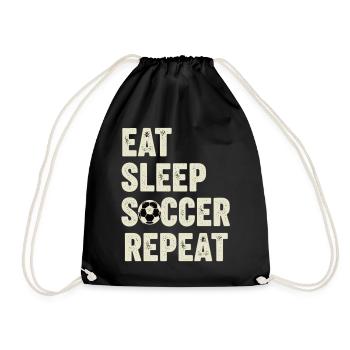 Eat Sleep Soccer Repeat Football Fan - Drawstring Bag - black - Front