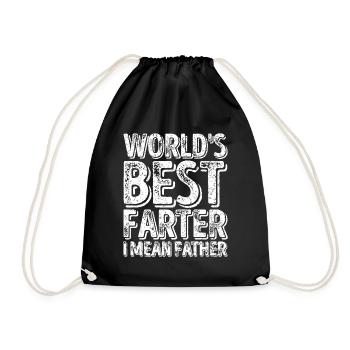 Der beste Furzer der Welt, ich meine Vater - Turnbeutel - Schwarz - Vorne