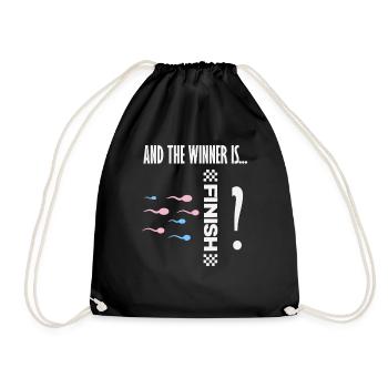 Et le gagnant est la course aux spermatozoïdes, drôle - Sac de sport léger - noir - Devant
