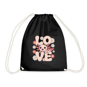 Love Bloom Dragon - Drawstring Bag - black - Front
