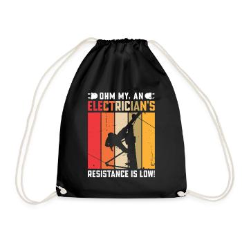 Électricien, technicien en électronique, électricien - Sac de sport léger - noir - Devant