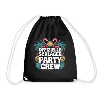 Schlager Party Crew Mallorca Flamingo JGA Malle - Turnbeutel - Schwarz - Vorne