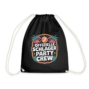Schlager Party Crew Mallorca Flamingo JGA Malle - Turnbeutel - Schwarz - Vorne
