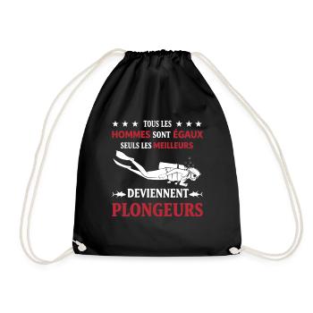 Plongeur Humour Tous les Hommes Sont Égaux Plongée - Sac de sport léger - noir - Devant