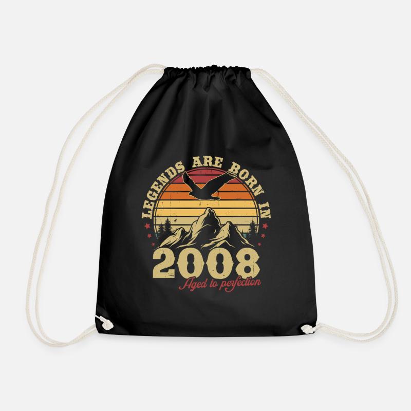 Legenden werden 2008 Jahrgang Geburtstag Geschenk - Turnbeutel - Schwarz