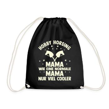 Steckenpferd Hobbyhorse Mama Mutter Hobby Horsing - Turnbeutel - Schwarz - Vorne