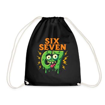 Six Seven 67 Zombie Horror Humor Italian Brainrot - Drawstring Bag - black - Front