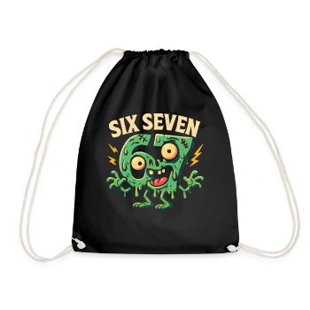 Six Seven 67 Zombie Horror Humor Italian Brainrot - Turnbeutel - Schwarz - Vorne