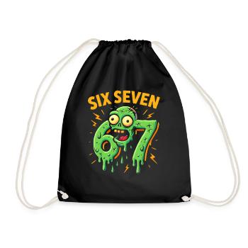 Six Seven 67 Zombie Horror Humor Italian Brainrot - Turnbeutel - Schwarz - Vorne
