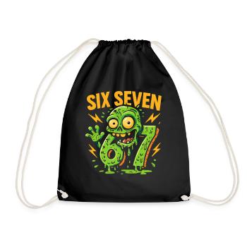 Six Seven 67 Zombie Horror Humor Italian Brainrot - Turnbeutel - Schwarz - Vorne