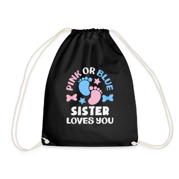Révélation du sexe de la sœur rose ou bleue - Sac de sport léger - noir - Devant