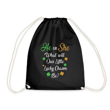 Révélation du sexe de la fête de bébé : la Saint-Patrick - Sac de sport léger - noir - Devant