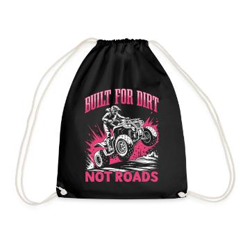 Quad ATV Woman Girl Four Wheeler - Drawstring Bag - black - Front