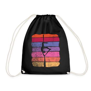 Vertical Cloth Vintage Aerial Acrobatics Aerial Silk - Drawstring Bag - black - Front