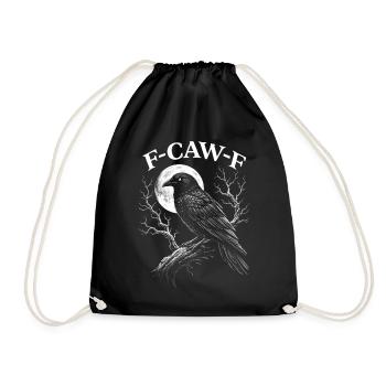 F-Caw-F Corbeau Corbeau Humour Gothique Noir Gothique Drôle - Sac de sport léger - noir - Devant