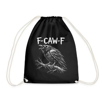 F-Caw-F Corbeau Corbeau Humour Gothique Noir Gothique Drôle - Sac de sport léger - noir - Devant