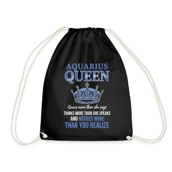 Aquarius Queen Sternzeichen Wassermann - Turnbeutel - Schwarz - Vorne